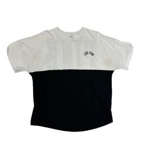 Victoria’s Secret Pink Varsity Short Sleeve Crew Tee Shirt Black White Size L